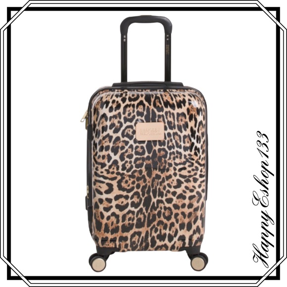 Badgley Mischka Essence Hardside Spinner 20” Carry On Luggage Beautiful Leopard - Picture 1 of 16